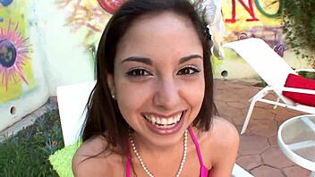 Skinny petite 18+ enjoys passionate pov analsex with orgasm