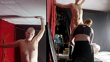 behind the scenes of eryn getting bound naked on one bar prison