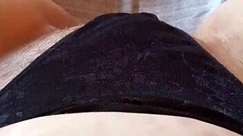 Gretala shows off her pregnancy with a transparent thong in a sensual display.