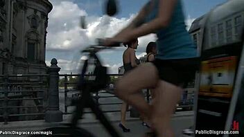 Bound Leather Slut Gets Public Monster Cock Fuck