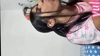 I feel so horny as this pregnant arab babe in lingerie swallows cum after dirty talk handjob