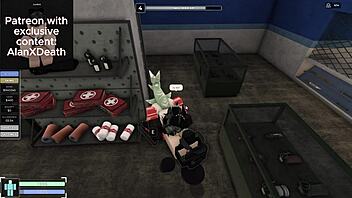 Hey, I found this precious girl and fucked her wild in Roblox Criminality condo.