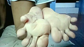 daring filipina milf spreads wrinkled soles for intense cum edge fetish play