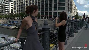 Bound Leather Slut Gets Public Monster Cock Fuck