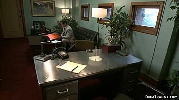 Shemale boss anal fucks redhead auditioner