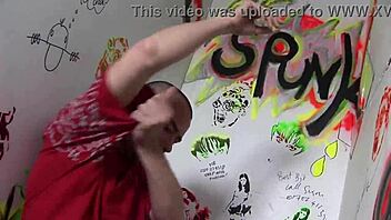 Oh wow, I-I'm this sexy hot blonde getting all wet and dripping while fucking a gloryhole cock quickie-style.