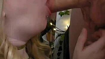 Whoa, check out Kimmi the rimming elf deep cleaning an asshole before swallowing a huge cum load.