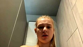 Extreme squirting hits with anal fucking by big cock in public changing room