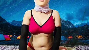 nude camping challenge with sexy amateurs showing big tits and natural boobs in a detailed outdoor contest