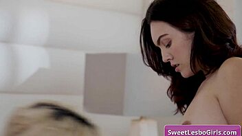 Oh, those lovely teen lesbians with perky natural boobs are kissing so tenderly!