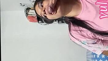 I feel so horny as this pregnant arab babe in lingerie swallows cum after dirty talk handjob