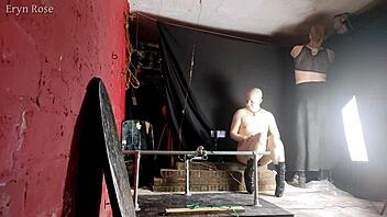 behind the scenes of eryn getting bound naked on one bar prison