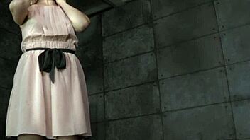 Ready For Stocks Bondage Treatment On This Blonde Skank In Heels And Piercings?