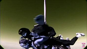 hey a sexy police officer in latex uniform plays with a stunning chick with big beautiful breasts