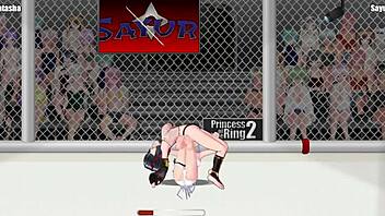 i feel the intensity in this princess of the ring 2 catfight between natasha and sayuri