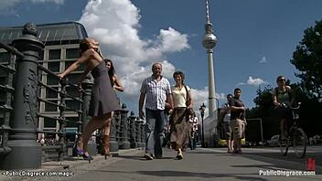 Bound Leather Slut Gets Public Monster Cock Fuck