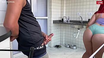 Brazilian Latina Voyeur Rebolando While Cleaning Drives Insane Lust