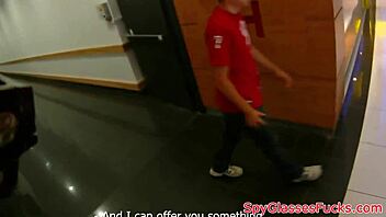 eurobabe gets pov action on spycam in public spot