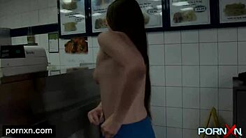 Damn, watch me flash my shaved pussy and skinny body in public lingerie outdoors!