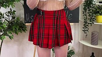 Sexual wellness contrasts with this hot milf teacher putting in a buttplug for solo domination play in lingerie.