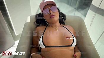 Damn, exhibiting like a true slut in my hotwife bikini on the apartment balcony!