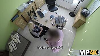 vip4k czech blonde teen gives blowjob and sex for cash to european casting agent