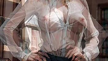 Hey blonde librarian, why are you flashing that upskirt pussy outdoors?