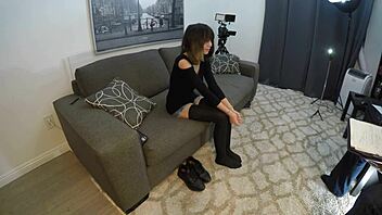 candy cruise shows extreme deepthroat skills in casting interview with gagging action?