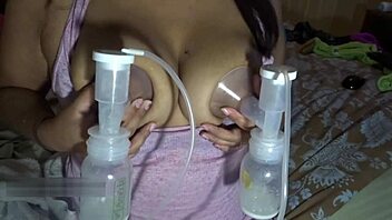 Milf with Big Lactating Tits Feels Intense Pleasure from Breast Pumping and Milking
