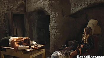 Oh man, this horny dominant lesbian mistress cums hard from her bound slave's intense pussy licking! 😈👅💦