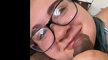 She prepares eagerly for dick and cum mouthful on sheer