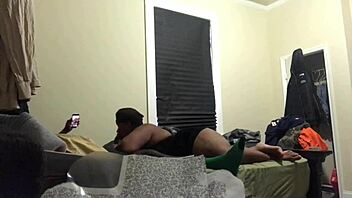 religious islamic muslim woman remains stationary in a homemade bedroom setup with big ass on display.