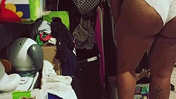 i love watching curvy mexican bbw cleaning the room as voyeur