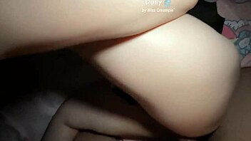 the asian student skipped class to get a dripping creampie from her lover in the dorm bedroom, her big pussy lips tight and shaved