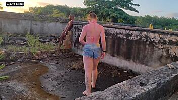 I got surprised by a jerk-off guy and gave him my ass and pussy without a condom