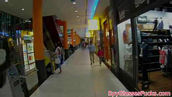 eurobabe gets pov action on spycam in public spot