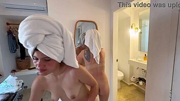 Watch TWO WOMEN Rub CREAM on Their NAKED BODIES with Hot Licks and Orgasms!