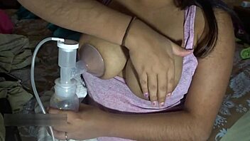 Milf with Big Lactating Tits Feels Intense Pleasure from Breast Pumping and Milking