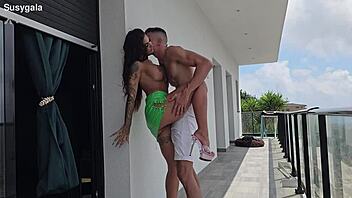 Oh Wow, Neighbors Monster Cock Pounds Me Bent Over On Balcony In Deep Doggystyle!