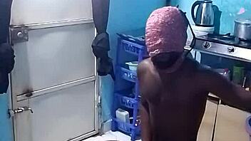 what happens in the kitchen with ebony natural tits and wet pussy doggystyle pt1?