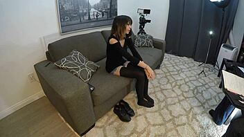 candy cruise shows extreme deepthroat skills in casting interview with gagging action?