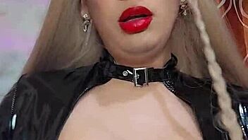 oh yes, latex transsexual stroking my hard cock now