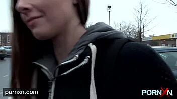 Damn, watch me flash my shaved pussy and skinny body in public lingerie outdoors!