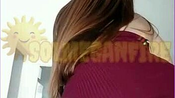 pregnant redhead relaxes at home with toys before anyone returns - sol megan fire