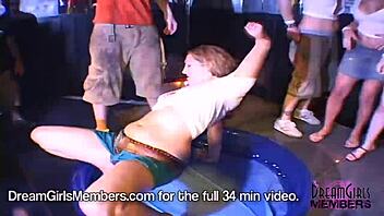 Bored housewives flash and dance in a wild wet t-shirt contest at the bar! 💦👙