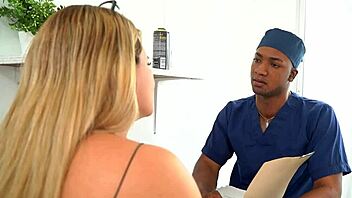 Horny Blonde Seeks Big Black Thrill At Doctor's Office!