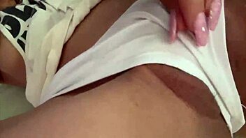 beautiful latina solo masturbation with dildo toys on bed before arrival