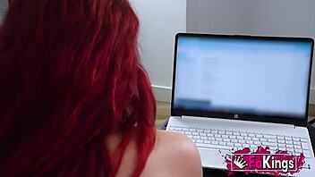 Crow, as Fakings photographer, rides any young redhead's cock in cowgirl during photoshoot interview?