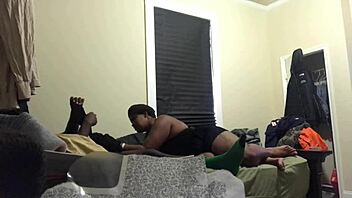 religious islamic muslim woman remains stationary in a homemade bedroom setup with big ass on display.