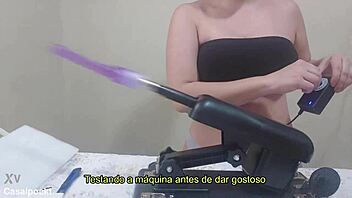 She discovered a new sex machine toy for intense masturbation sessions with her friend, leading to powerful orgasms as described in the comments.